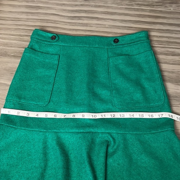 MAEVE ANTHROPOLOGIE  WOOL BLEND GREEN SKIRT MINI SIZE 4 - Picture 14 of 16